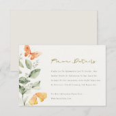 Cute Garden Foliage Butterflies Weddenschap Detail Informatiekaartje (Voorkant / Achterkant)