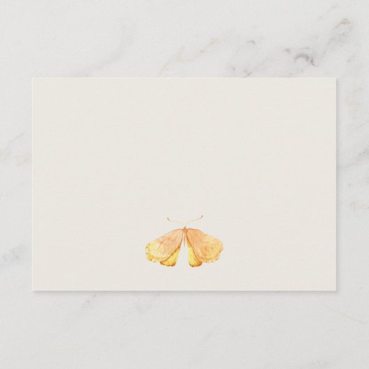 Cute Garden Foliage Butterflies Weddenschap Detail Informatiekaartje (Achterkant)