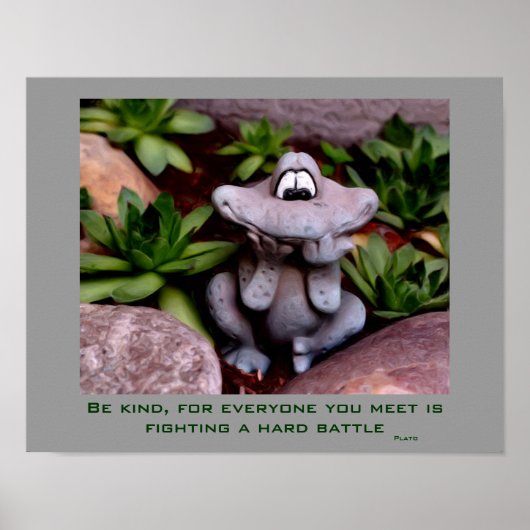 Cute Garden Frog Kindness Inspirerend Quote Poster (Voorkant)