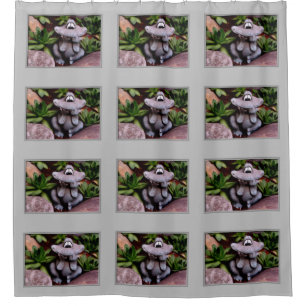 Cute Garden Frog Natuur Pattern Douchegordijn
