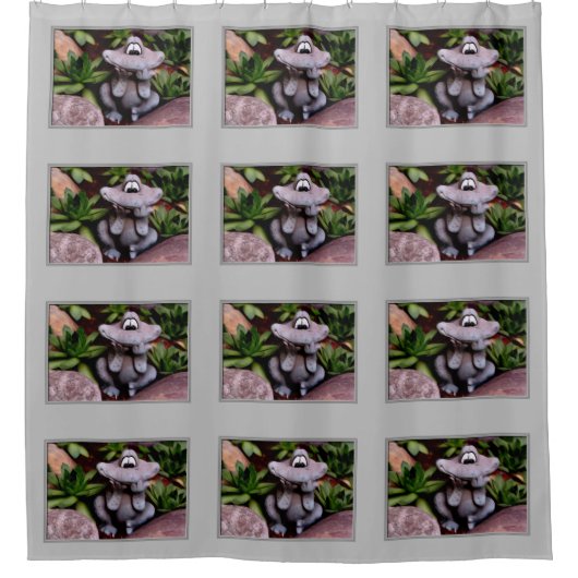 Cute Garden Frog Natuur Pattern Douchegordijn (Voorkant)