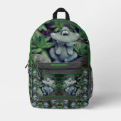 Cute Garden Frog Succulent Garden Bedrukte Rugzak (Voorkant)