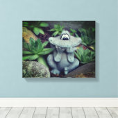 Cute Garden Frog Succulent Garden Canvas Afdruk (Insitu (Houten vloer))
