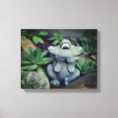 Cute Garden Frog Succulent Garden Canvas Afdruk (Voorkant)