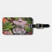 Cute Garden Frog Succulent Garden Personalized Bagagelabel (Voorkant horizontaal)