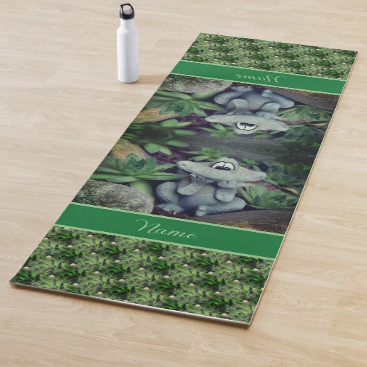 Cute Garden Frog Succulent Garden Personalized Yogamat (In situ)