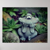 Cute Garden Frog Succulent Garden Poster (Voorkant)