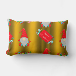 Cute Garden Gnome Gold Kerstkerst Kussen