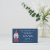 Cute Garden Gnome Navy Blue Custom Visitekaartje (Staand voorkant)