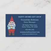 Cute Garden Gnome Navy Blue Custom Visitekaartje (Voorkant)