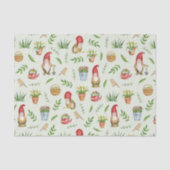 Cute Garden Gnomes, Flowers en Birds Tissuepapier (Voorkant)