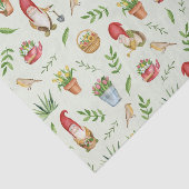 Cute Garden Gnomes, Flowers en Birds Tissuepapier (Detail)