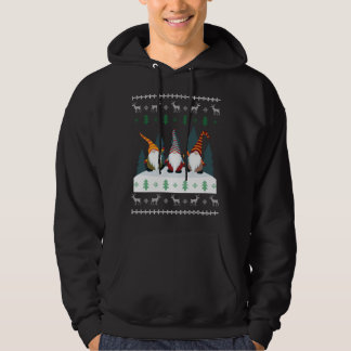 Cute Garden Gnomes Xmas Elf Ugly Kerstmis Hoodie