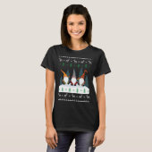 Cute Garden Gnomes Xmas Elf Ugly Kerstmis T-shirt (Voorkant volledig)
