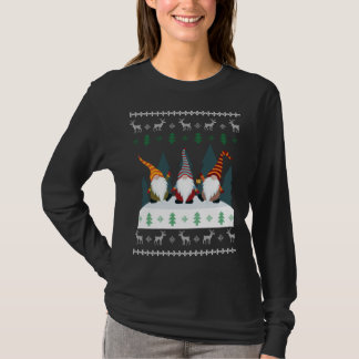 Cute Garden Gnomes Xmas Elf Ugly Kerstmis T-shirt