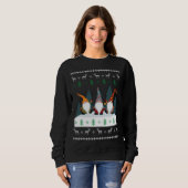 Cute Garden Gnomes Xmas Elf Ugly Kerstmis Trui (Voorkant volledig)