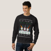 Cute Garden Gnomes Xmas Elf Ugly Kerstmis Trui (Voorkant volledig)