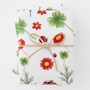 Cute Garden kleine lieveheersbeestje baby shower  Inpakpapier Vel