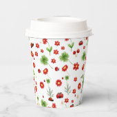 Cute Garden little ladybug baby shower Invitation Papieren Bekers (Achterkant)