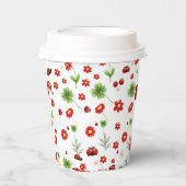 Cute Garden little ladybug baby shower Invitation Papieren Bekers (Voorkant)