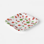 Cute Garden little ladybug baby shower Invitation Papieren Bordje (Gebogen)