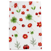 Cute Garden little ladybug baby shower  Medium Cadeauzakje (Achterkant)