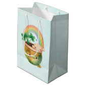 Cute Garden Planter met regenboog en klaver Medium Cadeauzakje (Achterkant Gekanteld)