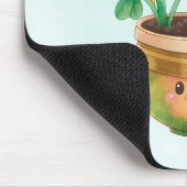 Cute Garden Planter met regenboog en klaver Muismat (Hoek)