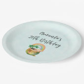 Cute Garden Planter met regenboog en klaver Papieren Bordje (Gekanteld)