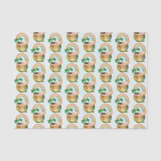 Cute Garden Planter met regenboog en klaver Tissuepapier (Voorkant)