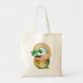 Cute Garden Planter met regenboog en klaver Tote Bag (Voorkant)