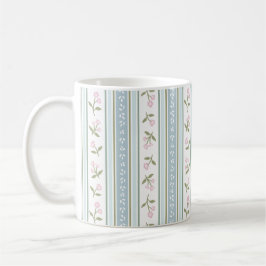 Cute Garden Stripe Floral Coffee Mug Koffiemok