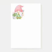 Cute Gardener Green Pink Waterverf Garden Gnome Post-it® Notes (Voorkant)