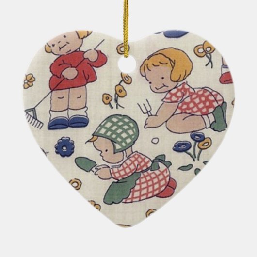 Cute Gardening Heart Keramisch Ornament (Achterkant)