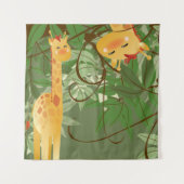 Cute Gariffe Oerwouden Dieren q Tapestry Wandkleed (Voorkant)