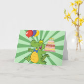 Cute Gator Birthday-kaarten Kaart (Gele Bloem)
