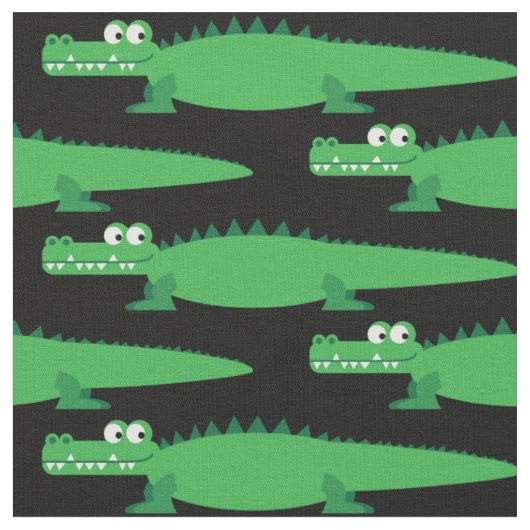 Cute Gators Kinder Alligator Crocodile Cartoon Stof (Close Up)