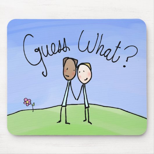 Cute Gay Couple Raad wat Muismat (Voorkant)