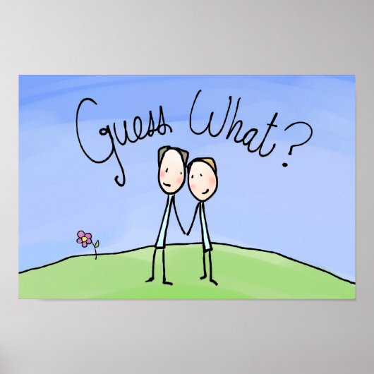 Cute Gay Couple Raad wat Poster (Voorkant)