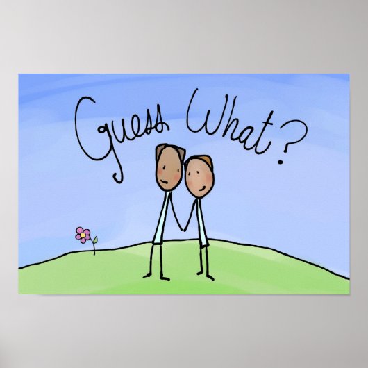Cute Gay Couple Raad wat Poster (Voorkant)