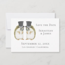 Cute Gay Wedding Hedgel Couple Save the Date