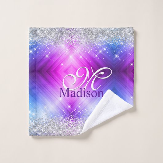 Cute geborsteld paars faux bad handdoek (Wasdoekje)