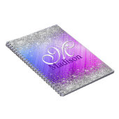 Cute geborsteld paars faux notitieboek (Rechterzijde)