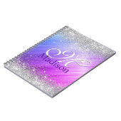 Cute geborsteld paars faux notitieboek (Linkerzijde)