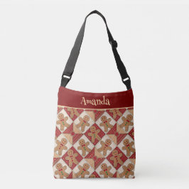 Cute Gebruid Mannetje Peperkoek Patroon Stijl Crossbody Tas
