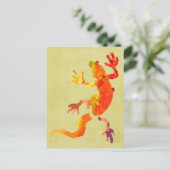 Cute gecko lizard reptile art. briefkaart (Staand voorkant)