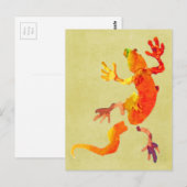 Cute gecko lizard reptile art. briefkaart (Voorkant / Achterkant)