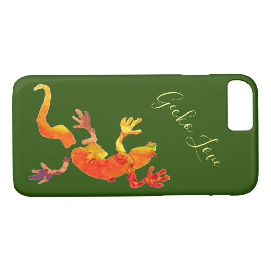 Cute gecko lizard reptile art. Case-Mate iPhone case (Achterkant (Horizontaal))