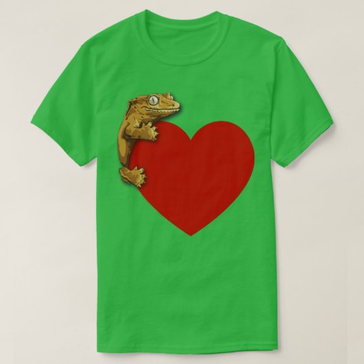 Cute Gecko Love T-shirt (Design voorkant)