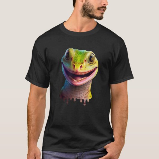 Cute Gecko Wildlife Lizard 1 T-shirt (Voorkant)